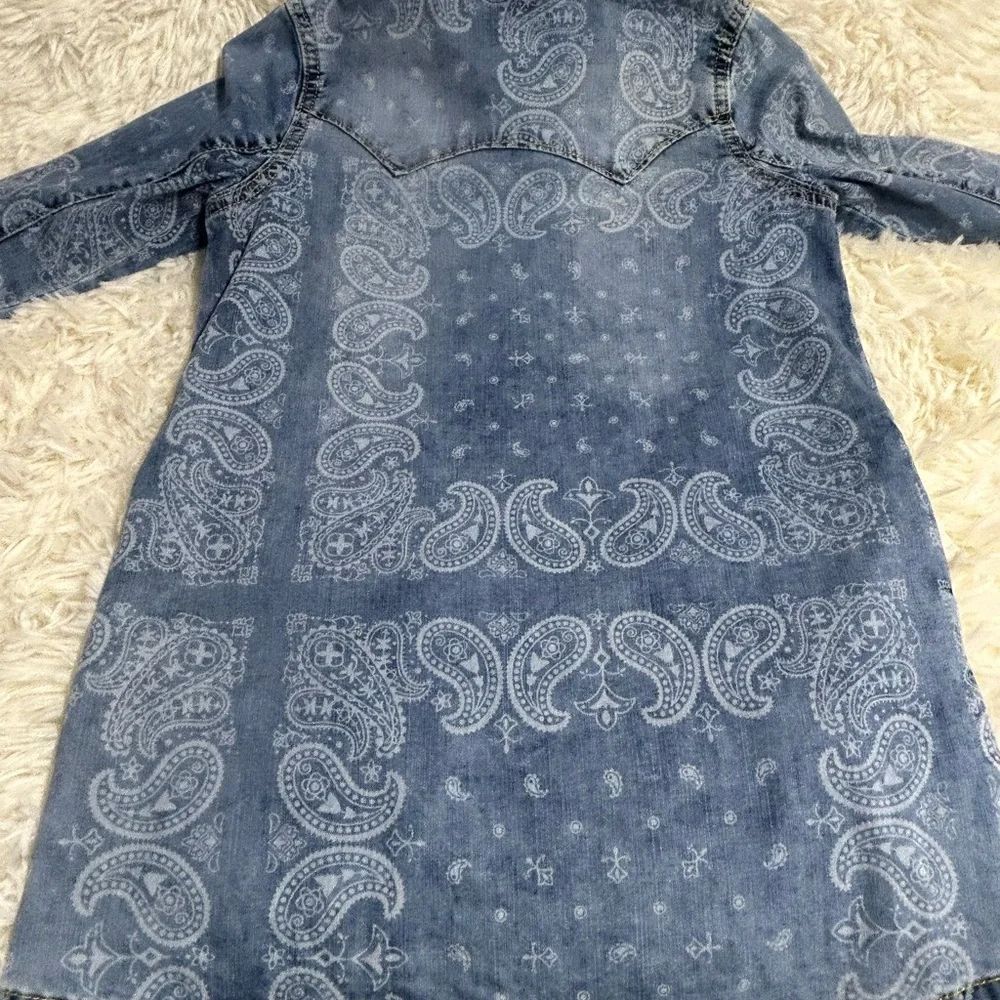 Gymboree Blue Denim Dress with Paisley Pattern